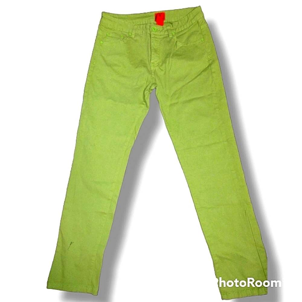 Cristina Women's Stretch Lime Green Skinny Jean Pants Size 10